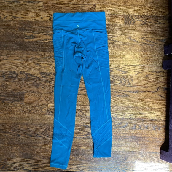 Athleta Blue High-Waisted Leggings With Pockets - Picture 2 of 4